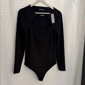 Abercrombie & Fitch Black Long Sleeve Bodysuit